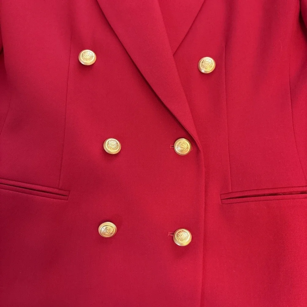 Pendleton  Women's VTG  Red Wool Double Breasted Blazer Jacket Size 12P